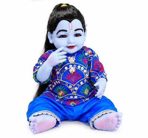 21 Inch Laddu Gopal Poshak – Blue Designer Dress Set