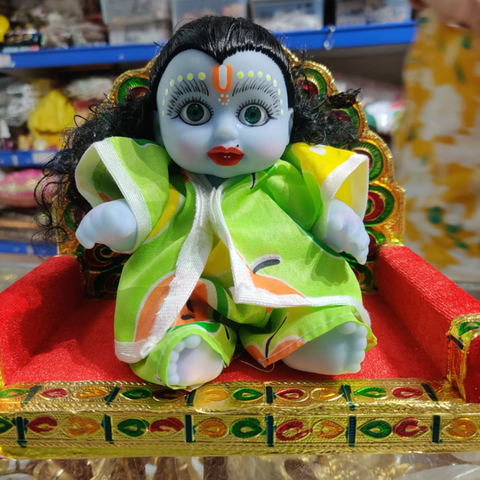 Adorable 8-Inch Silicon Ladoo Gopal