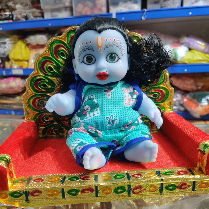 Adorable 8-Inch Silicon Ladoo Gopal