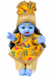 12 Inch Silicon Laddu Gopal Poshak – Yellow & Golden Designer Dress