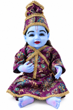 21 Inch Purple & Golden Designer Silicon Laddu Gopal Poshak