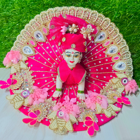 Premium Hot Pink Designer Laddu Gopal Poshak