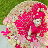 Premium Hot Pink Designer Laddu Gopal Poshak