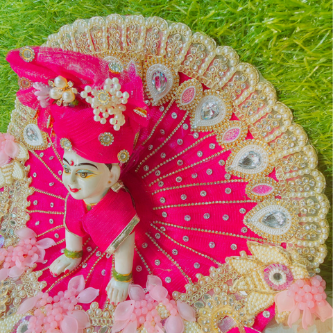 Premium Hot Pink Designer Laddu Gopal Poshak