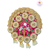 Pink & Golden Designer Laddu Gopal Shringar Set – Pearl & Stone Work