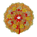 Red & Yellow Floral Designer Laddu Gopal Shringar Set
