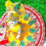 Premium Designer Laddu Gopal Poshak with Shrinathji Theme | Mukut & Mala Included
