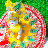 Premium Designer Laddu Gopal Poshak with Shrinathji Theme | Mukut & Mala Included