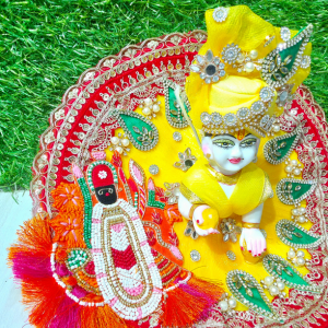 Premium Designer Laddu Gopal Poshak with Shrinathji Theme | Mukut & Mala Included
