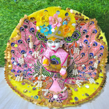 Premium Peacock Designer Laddu Gopal Poshak with Mukut & Mala