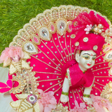 Premium Hot Pink Designer Laddu Gopal Poshak | Mukut & Mala Included