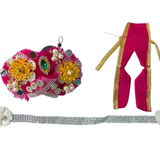 Pink & Golden Designer Laddu Gopal Shringar Set – Pearl & Stone Work
