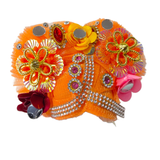 Orange Designer Laddu Gopal Shringar Set – Peacock & Floral Heavy Work